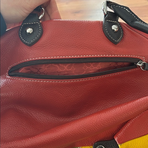 Multicolored Patchwork High Quality Pebbled Leather Purse - Picture 14 of 17